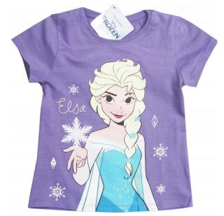 Dievčenské tričko Frozen s Elsou - Ľadová elegancia pre malé princezné 104 / 3–4 roky, Fialová