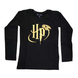 Dievčenské tričko s dlhým rukávom Harry Potter 146 / 10–11 rokov, Čierna