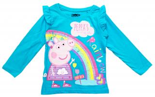 Dievčenské tričko s dlhým rukávom Rainbow Peppa Pig 104 / 3–4 roky, Modrá