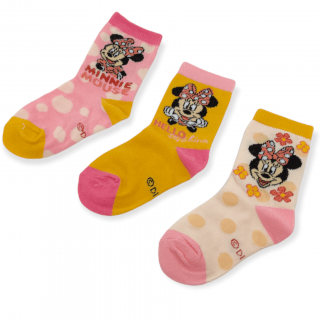 Dievčenské vysoké ponožky Sunshine Minnie mouse - 3 ks 19–22