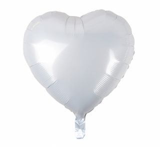 Fóliový balón 18  - Biele srdce