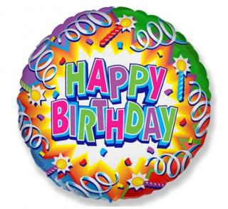 Fóliový balón 18  - Happy Birthday BoOom