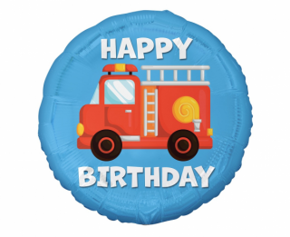 Fóliový balón 18  - Happy Birthday Požiarnik Sam
