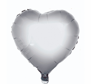 Fóliový balón 18  - Strieborné srdce