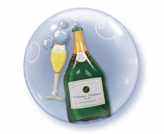 Fóliový balón 21  - Šampanské s pohárom