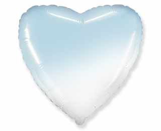Fóliový balón 32  - Srdce bielo-modré