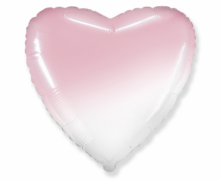 Fóliový balón 32  - Srdce bielo-ružové
