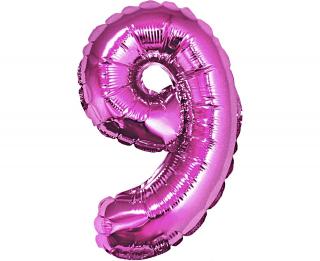 Fóliový balón číslo 9 malý - fialová - 35 cm