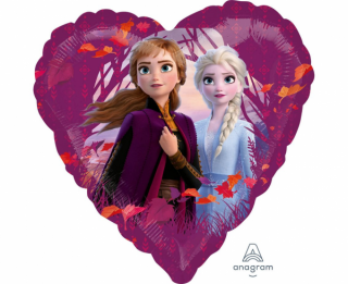 Fóliový balón srdce 18  - Anna a Elsa