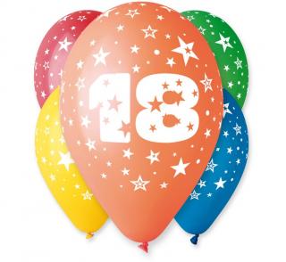 Latexové balóny číslo 18 mix farieb - na hélium - 5 ks
