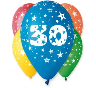 Latexové balóny číslo 30 mix farieb - na hélium - 5 ks