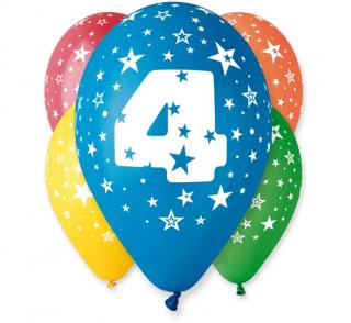 Latexové balóny číslo 4 mix farieb - na hélium - 5 ks