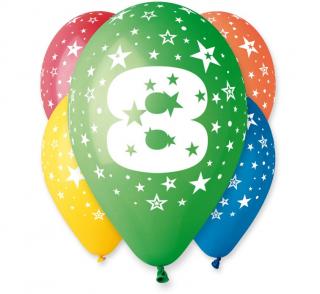 Latexové balóny číslo 8 mix farieb - na hélium - 5 ks