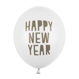 Latexové balóny Gold Happy New Year 12  - 6 ks