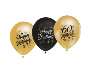 Latexové balóny Happy Birthday 60 - 5 ks