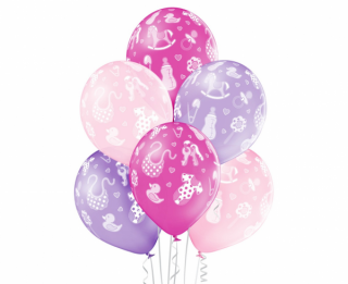 Latexové balóny na hélium Baby Girl 12  - 6 ks