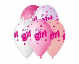Latexové balóny na hélium It's a Girl Pink 13  - 5 ks
