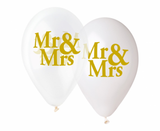 Latexové balóny na hélium Mr & Mrs 13  - 5 ks