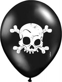 Latexové balóny Pirátska lebka 12  - 6 ks