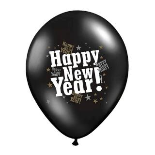 Latexové balóny Stars Happy New Year 12   - 6 ks