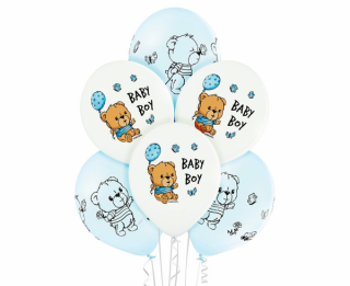Latexové balóny Teddy Baby Boy 12  - 6 ks