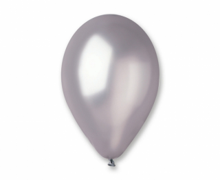 Latexový balón Metalizovaný 13  / 33 cm - strieborná