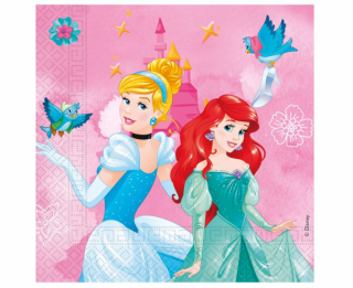 Papierové servítky Disney Princess Popoluška a Ariel - 20 ks