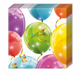 Papierové servítky Sparkling Balloons - 20 ks
