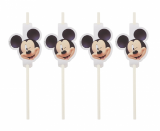 Papierové slamky Winking Mickey Mouse - 4 ks