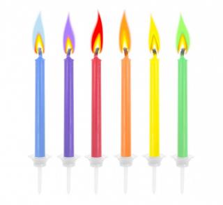 Tortové sviečky Farebné plamene - 6 ks