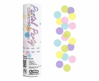 Vystreľovacie konfety - Pastel Party - farebné papierové krúžky - 15cm
