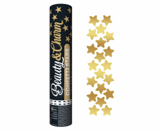 Vystreľovacie konfety - Zlaté hviezdy - 30 cm