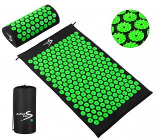 ActivePlus akupresúrna podložka s farennými hrotmi + vankúš Barva: Zelená