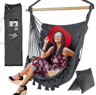 ActivePlus závesné hojdacie kreslo BOHO brazílske 120 cm antracitové