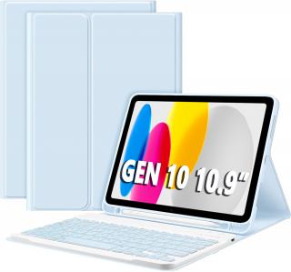 Klávesnice bluetooth k tabletu Apple iPad 10.9 Gen 10 - A2696, A2757, A2777 Farba: Svetlo modrá