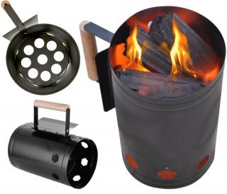 Komínový podpalovač na  uhlí, brikety pro BBQ gril