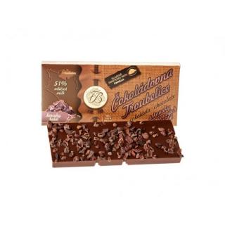 Čokoláda mliečna 51% s kakaovými bôbmi, 45 g