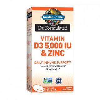 Dr. Formulated Vitamin D3 5000 IU + Zinek, 30 kapslí