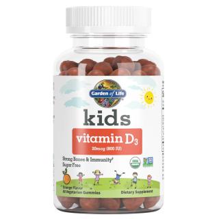 KIDS ORGANIC - žuvacie vitamíny D3 s príchuťou pomaranč, 60 žuvacích gumídkov