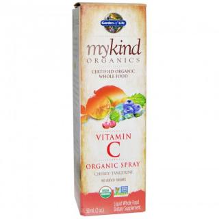 Mykind Vitamín C v spreji s príchuťou čerešne a mandarínky, 58 ml