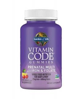 Vitamín Code - Multivitamín pre tehotné ženy + železo a kyselina listová, 90 gumídkov