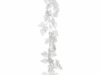 Girlanda s kvetmi a glitermi strieborná 1,8 m