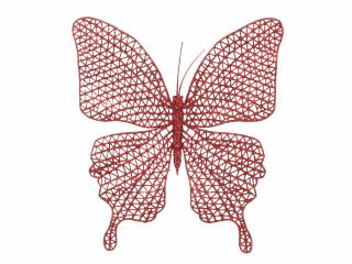 Motýľ na klipe červený 20 x 19,5 cm