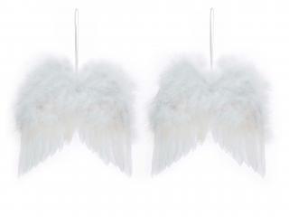 Sada 2 ks dekorácií: Krídla biele 13 x 9 cm