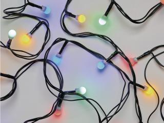 Vianočná svetelná reťaz FAREBNÁ 48 m - guličky