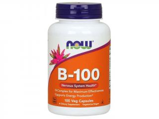 NOW Vitamin B-100 Complex, 100 rostlinných kapslí