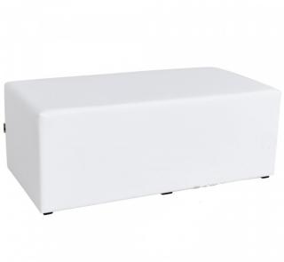 Sedák obdĺžnikový biely, výška 35,5 cm