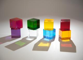 Transparentné kocky (Senzorické farebné kocky)