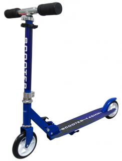 R-SPORT Skladacia kolobežka Scooter H6, do 100 kg, gumové kolesá, nastavenie výšky Farba vozidla: Modrá