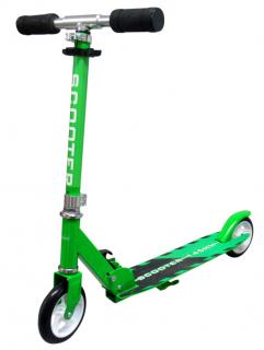 R-SPORT Skladacia kolobežka Scooter H6, do 100 kg, gumové kolesá, nastavenie výšky Farba vozidla: Zelená